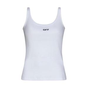 오프화이트 민소매 티셔츠 OWAD072C99JER0020110 White