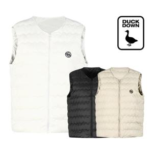 럭스골프 여성 덕다운 웨이브 퀼팅 경량 베스트 조끼 JB25A512W