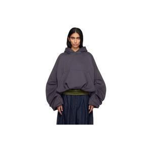 25 FW 드리스반노튼 여성 그레이 드레이핑 후드티 252358F097002