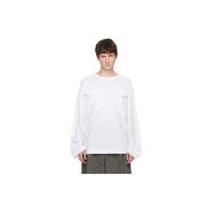 25 FW 드리스반노튼 남성 화이트 코튼 티셔츠 252358M213023