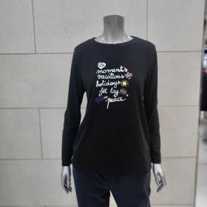 [크로커다일레이디]아트웍 긴팔 티셔츠CLEWTS908 -BK_BP