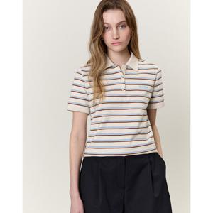 아떼 바네사브루노 25SS 스테디셀러 아이보리 스트라이프 면 반팔카라티셔츠 WVTS5B903IV