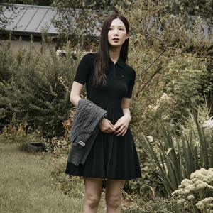 [라코스테공식] 여성 3D 립조직 반팔 폴로 드레스 EF5803-55N 031