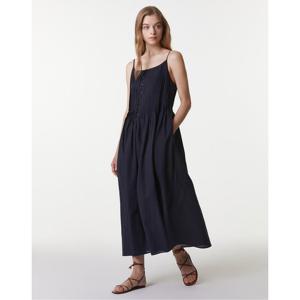 아떼 바네사브루노 25SS 스테디셀러 네이비 턱장식 면혼방 민소매원피스 WVDR5B735N3