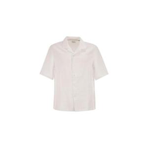 25SS 브루넬로 쿠치넬리 Easy 핏 linen 셔츠 with 오픈 collar MM6840615C001AV TP568604946