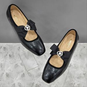 [탠디]여성 리본 장식 스퀘어토 플랫 X2HS50DS09 G-BLACK 1SD JJ
