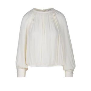 25 FW 막스마라 크루넥 롱 슬리브 실크 플리츠 탑 2411111031600