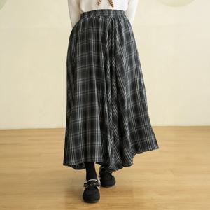 엄마옷 마담4060 내추럴포엠 체크플레어롱스커트 중년여성 데일리 -ZSK2512002-