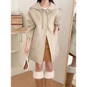 [헤레이스]울100% 세라 끈 핸드메이드 코트_YMSH25FW357