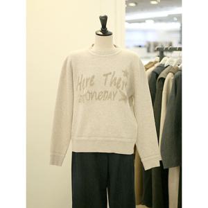 [메종블랑쉬]영문 레터링 포인트 라운드 니트 ARAM254JSWB08