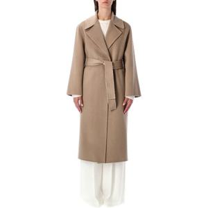 알베르타페레티 더블페이스 울 벨티드 코트 06145159 0082