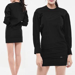 디스퀘어드 라운드넥 롱 원피스 블랙 S75CU0700 S36275 900