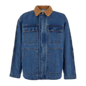 던스트 블루 콘트라스트 칼라 패치 포켓 코튼 재킷 UDJU5A115B2