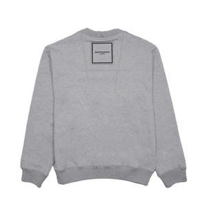 우영미 남성 코튼 스퀘어 라벨 맨투맨 그레이 W241TS21734G