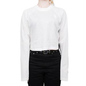 우영미 여성 롱슬리브 크롭 긴팔 화이트 M241TS18719W