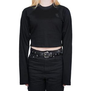 우영미 여성 롱슬리브 크롭 긴팔 블랙 M241TS18720B