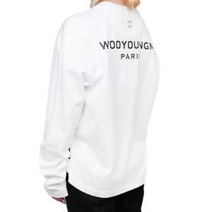 우영미 여성 롱슬리브 백로고 화이트 M241TS17712W