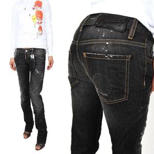 디스퀘어드 총알폐인트 더티블랙 워싱진 S72LA0443