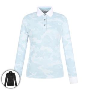 [핑] 여성 카모 카라 긴팔 티셔츠 121D3TO252