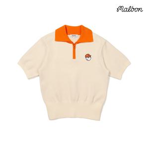 [말본골프][말본골프] 여성 배색 포인트 반팔 니트 M3322PKT11