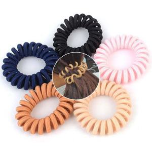 실리콘 스프링 형태 컬러 헤어 머리끈 10개 (랜덤)