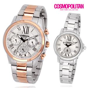 [코스모폴리탄] 남성 여성 커플 메탈 시계 CPM1416