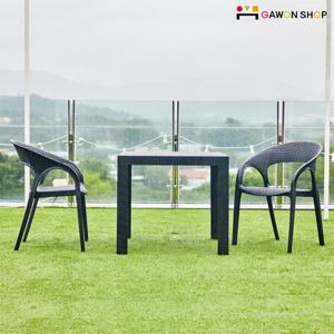 [GAWON] MISTY 2인용 테이블세트 (라운드의자)/라탄스타일/야외