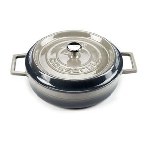 라바 원형 주물 낮은 전골냄비 24cm 그레이