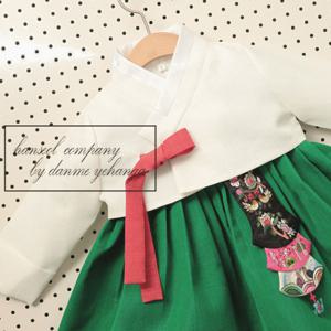 1632.S  초록색이주는감각적인추석고급여아한복