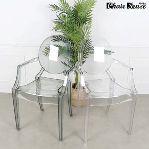 체어센스 글래스팔유 투명 카페 인테리어 식당 업소용 식탁 의자