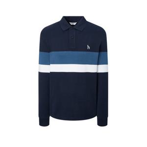 [TAG가 179,000원] 헤지스 남성 24FW 네이비 컬러배색 면 긴팔카라티셔츠 WHTS4D533N3