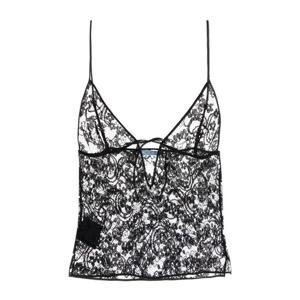 프라다 블랙 레이스 시어 스파게티 탑 TP6238SOOO13B0 F0002