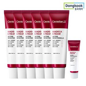 동국제약 센텔리안24 마데카크림 액티브 스킨 포뮬러 50ml 6개+15ml 1개 미백 주름 기능성 피부노화 탄력 진정 항산화 콜라겐 흡수 광채 리프팅 기미 병풀 TECA 안티에이징