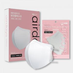 [에어데이즈] KF94 새부리형 마스크 중형 100매 (화이트/블랙)