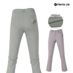 [티엔디]여성 여름 골프웨어 골프 편한 잔체크 부츠컷 바지