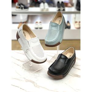 [앙세르]천연소가죽 펀칭 5cm 통굽로퍼 ANS24SN078FP