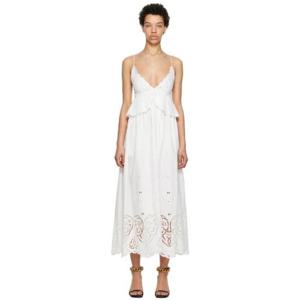 25 FW Stella McCartney 여성 화이트 브이넥 맥시 드레스 232471F055000