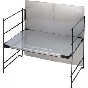 Captain Stag UC-0596 [야외 테이블, 테이블, 스테인리스 스틸, 멀티 랙 테이블, 방풍, 페그 포함, 수납 가방 포함, 엠보싱]
