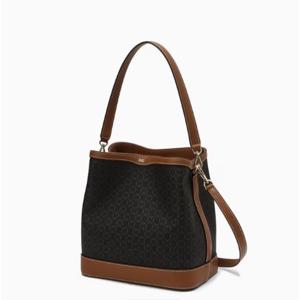[닥스] 브라운 세인트바넷 DD패턴 가죽배색 버킷백 M DCBA5E863W3