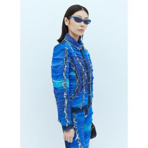 25 FW 파울라 카노바스 델 바스 여성 메시 구조 데님 재킷 pcd0254003blu