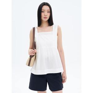 (325765LY21) [에잇세컨즈] 코튼 슬리브리스 블라우스  화이트