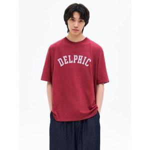 (225642BQ36) [에잇세컨즈] 피그먼트다잉 컬러 그래픽 티셔츠  레드