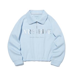 [인터크루]우먼스 호일 전사 반집업 S블루 ITY1TT53ASB_CC