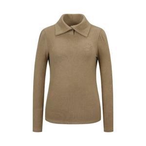 캘러웨이골프긴팔티 PQC CWTH23F403_BE 여성 조직감 변형넥 티셔츠