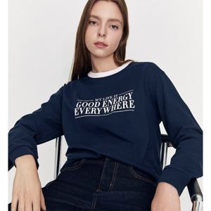 [지오다노]여성 간절기 루즈핏 그래픽 긴팔 티셔츠 395914