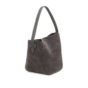 [헤지스] 엣지백 시그니처 H 그레이 스웨이드 숄더 M/ HIBA5F347G2