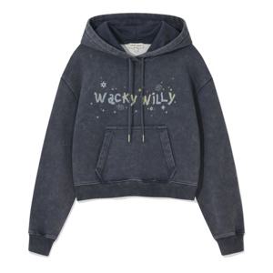 와키윌리 여성 스노우워싱 그래픽 크롭 후디 B1 WA2503HD62 NA BE