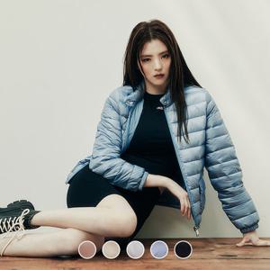 [지오다노]여성 하이넥 오리털 덕다운 초경량 패딩 자켓 374913