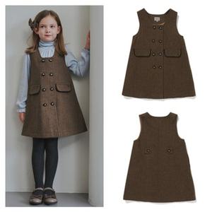 빈[BEEN]HP BZ62ZS01BN 브라운 해링본 점퍼 스커트 원피스 PG