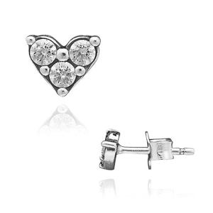판도라 293003C01 트리플 스톤 하트 스터드 귀걸이